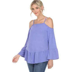 Cold Shoulder Ruffle Sleeve Top