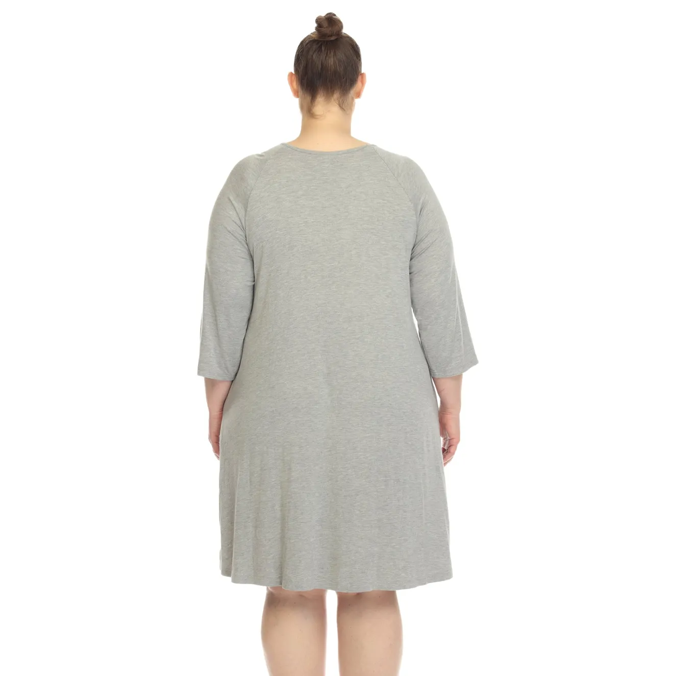 Criss Cross Neckline Swing Midi Dress - Plus