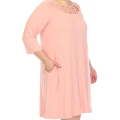 Criss Cross Neckline Swing Midi Dress - Plus