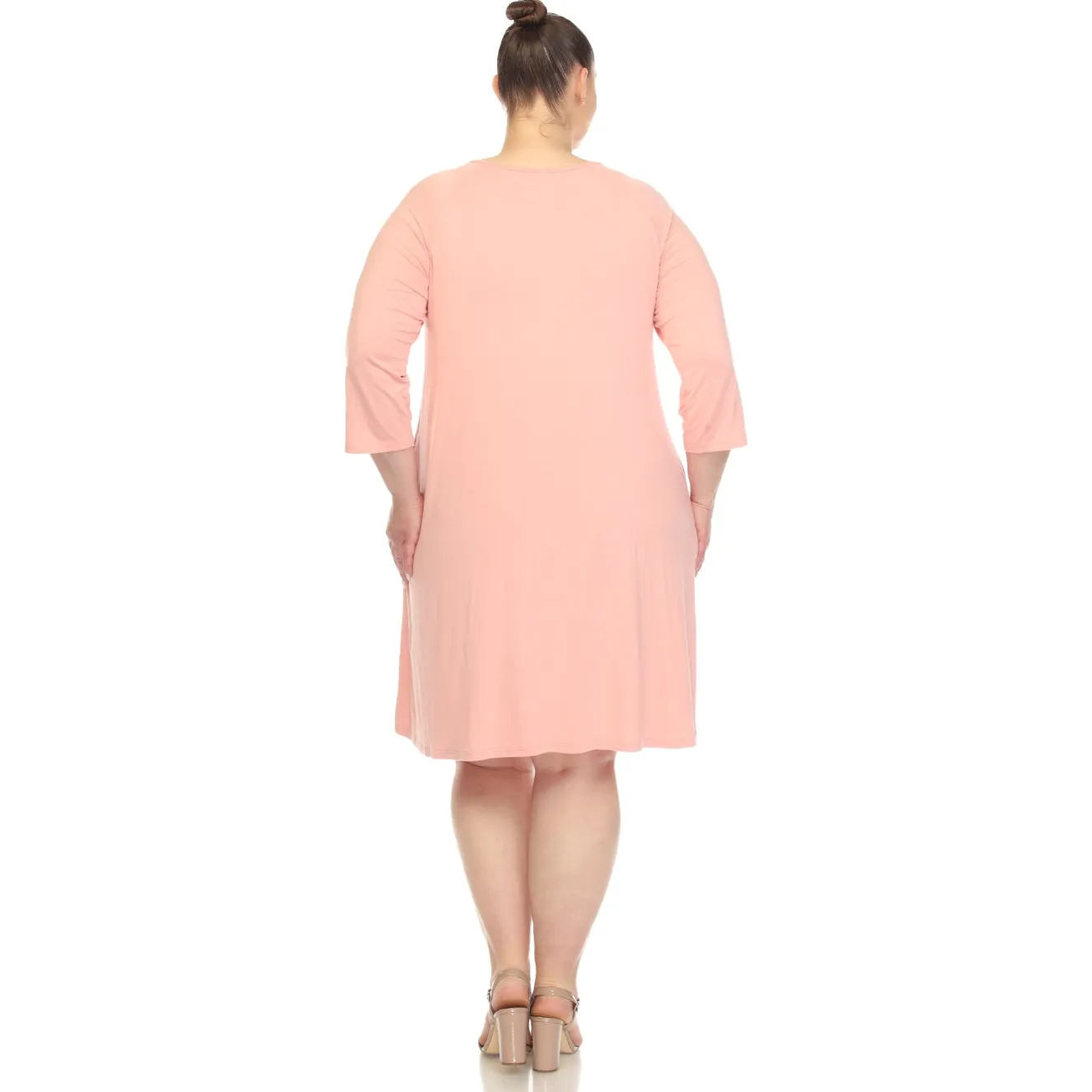 Criss Cross Neckline Swing Midi Dress - Plus