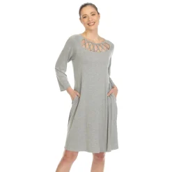 Criss Cross Neckline Swing Midi Dress