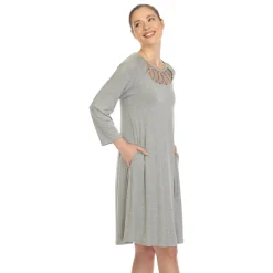 Criss Cross Neckline Swing Midi Dress