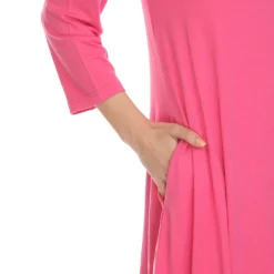 Criss Cross Neckline Swing Midi Dress