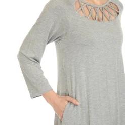 Criss Cross Neckline Swing Midi Dress