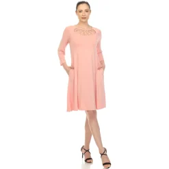 Criss Cross Neckline Swing Midi Dress