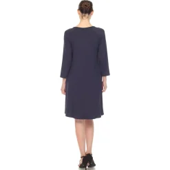 Criss Cross Neckline Swing Midi Dress