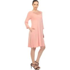 Criss Cross Neckline Swing Midi Dress