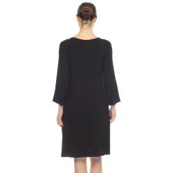 Criss Cross Neckline Swing Midi Dress
