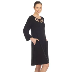 Criss Cross Neckline Swing Midi Dress