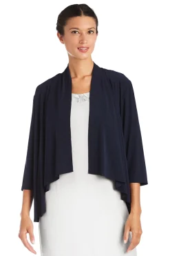 Drape Front Jersey Shrug - Black