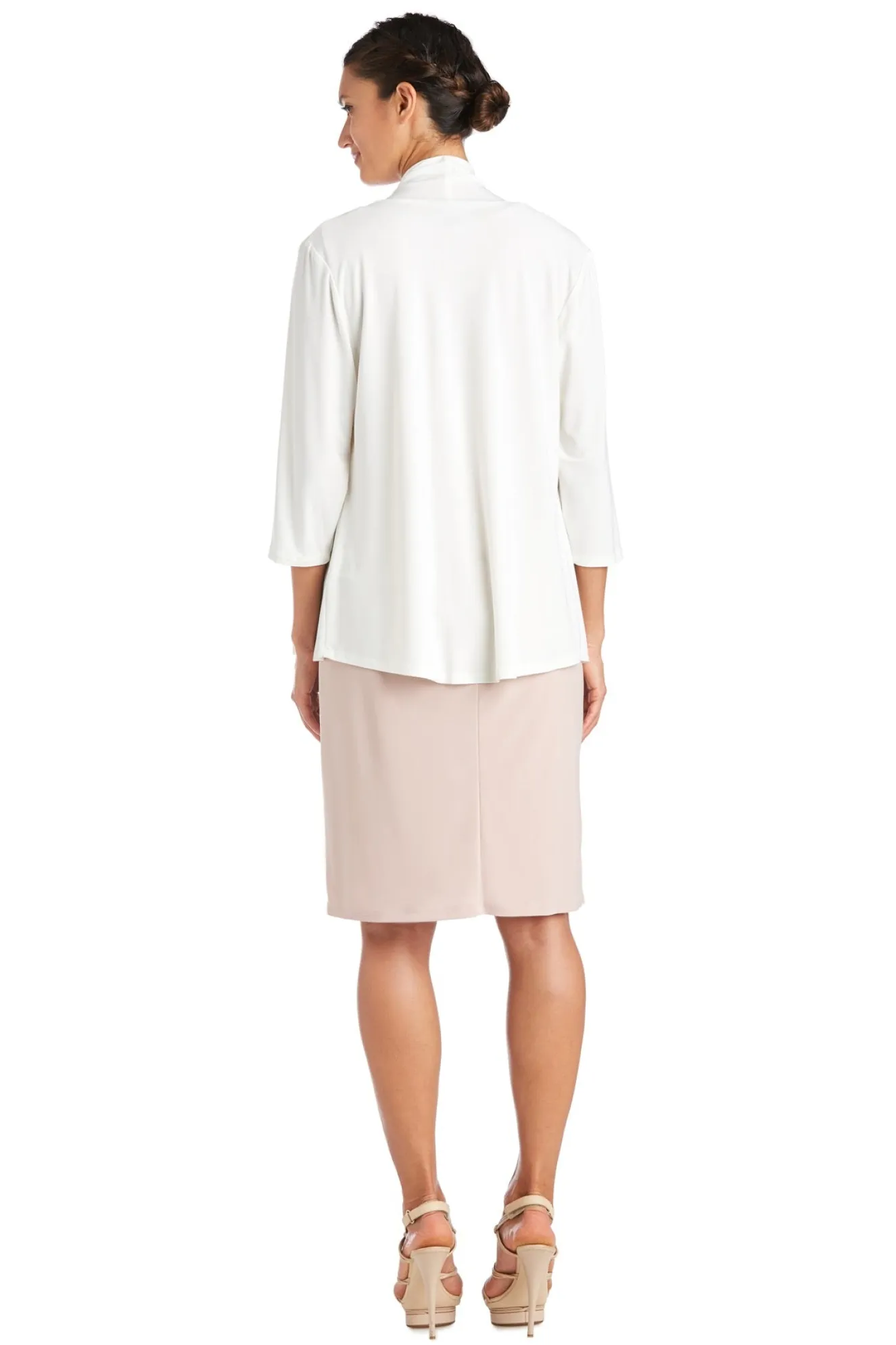 Drape Front Jersey Shrug - Ivory