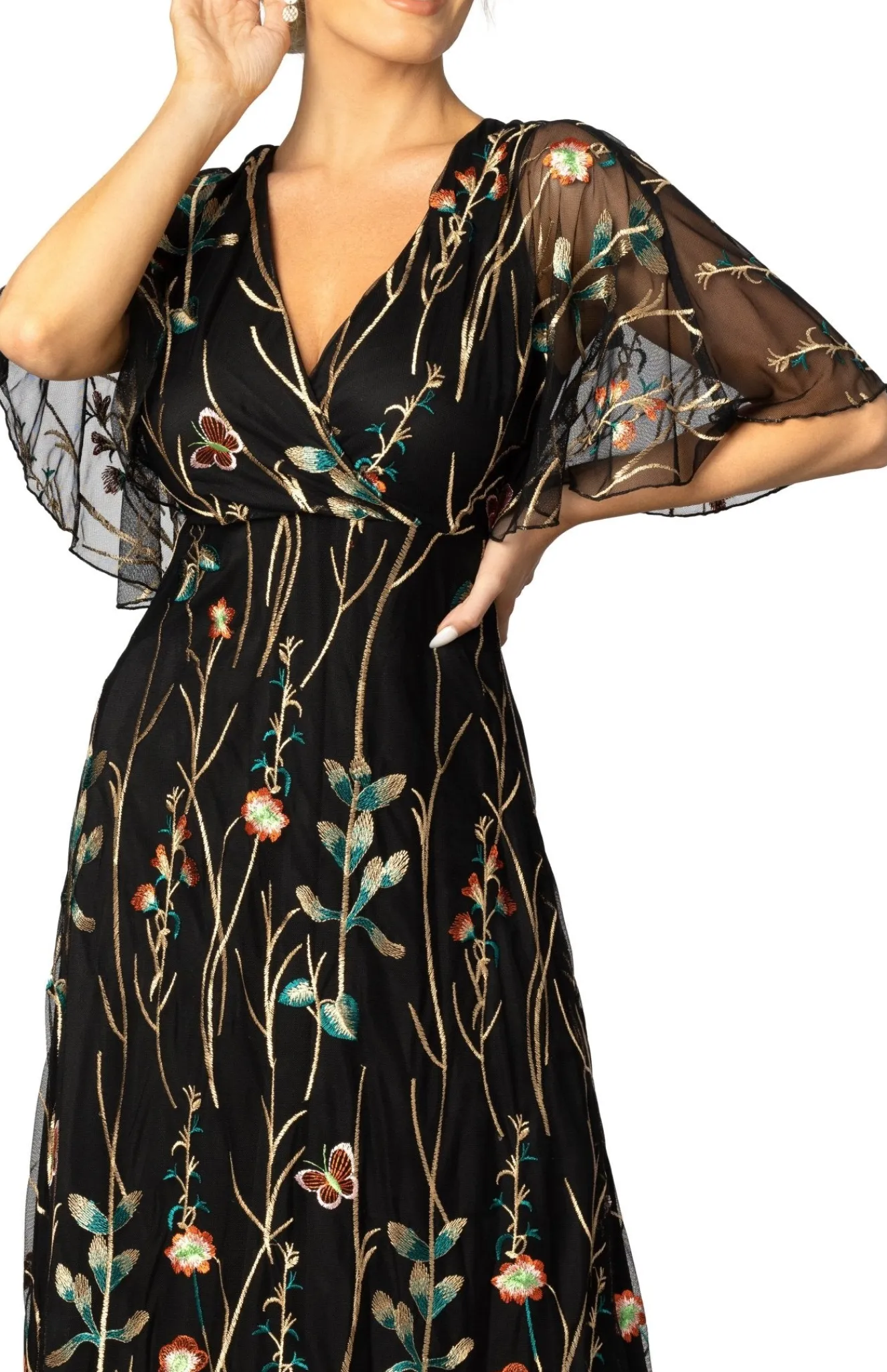Embroidered Elegance Evening Gown