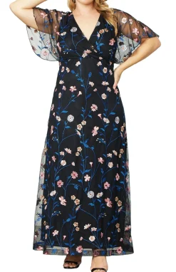 Embroidered Elegance Evening Gown - Plus