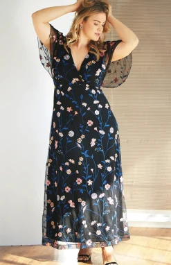 Embroidered Elegance Evening Gown - Plus