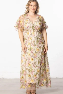 Embroidered Elegance Evening Gown - Plus