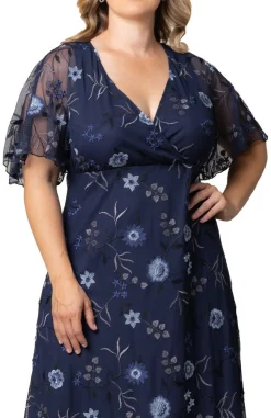 Embroidered Elegance Evening Gown - Plus