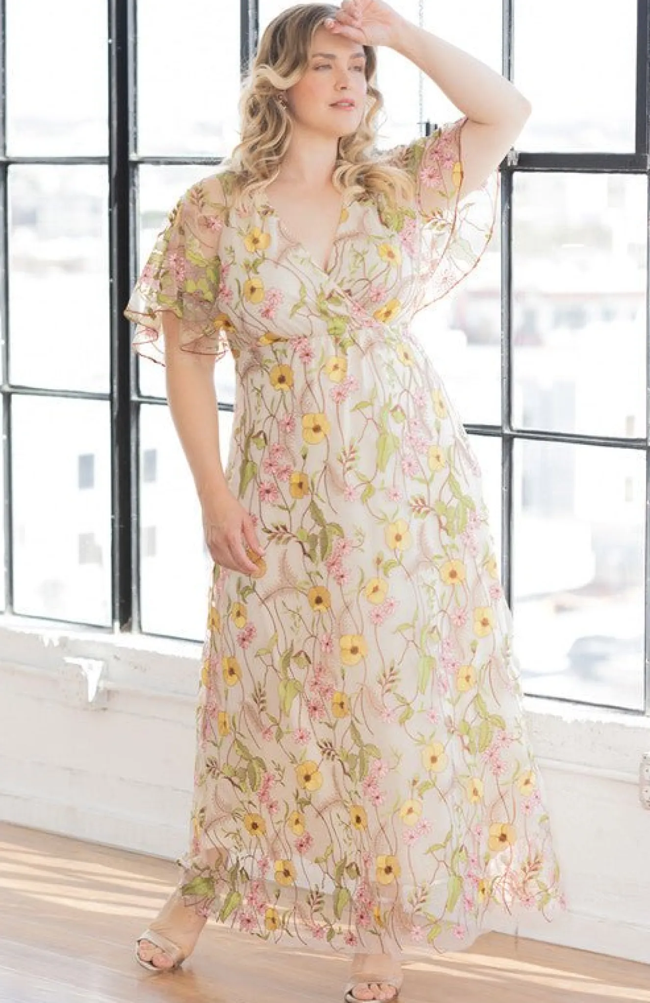 Embroidered Elegance Evening Gown - Plus