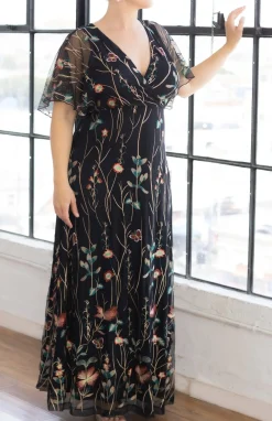 Embroidered Elegance Evening Gown - Plus