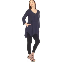 Empire Waist V-Neck Tunic Top