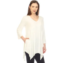 Empire Waist V-Neck Tunic Top
