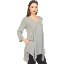 Empire Waist V-Neck Tunic Top