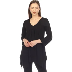 Empire Waist V-Neck Tunic Top