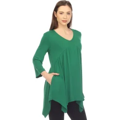 Empire Waist V-Neck Tunic Top