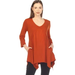 Empire Waist V-Neck Tunic Top