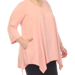Empire Waist V-Neck Tunic Top - Plus