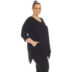 Empire Waist V-Neck Tunic Top - Plus