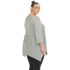 Empire Waist V-Neck Tunic Top - Plus