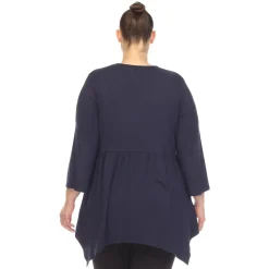 Empire Waist V-Neck Tunic Top - Plus
