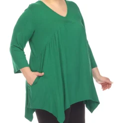 Empire Waist V-Neck Tunic Top - Plus