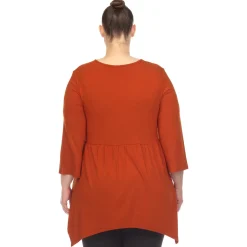 Empire Waist V-Neck Tunic Top - Plus