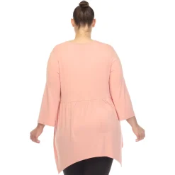 Empire Waist V-Neck Tunic Top - Plus