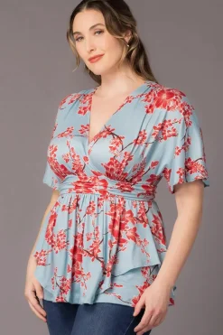 Encore Print Top-Cherry Blossom Print -Plus
