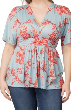Encore Print Top-Cherry Blossom Print -Plus