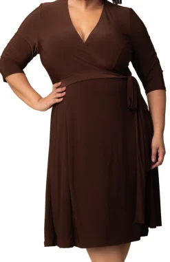 Essential Wrap Dress - Chocolate - Plus