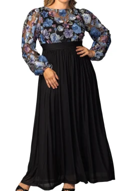 Eternal Embroidered Bodice Evening Gown Floral Frolic - Plus
