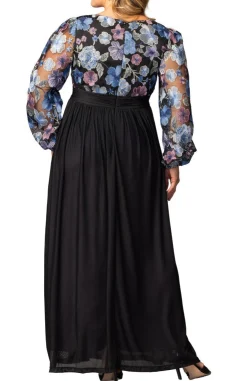 Eternal Embroidered Bodice Evening Gown Floral Frolic - Plus
