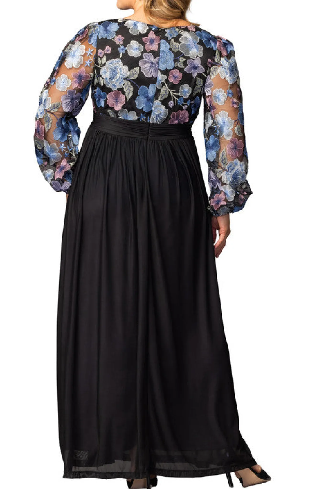 Eternal Embroidered Bodice Evening Gown Floral Frolic - Plus