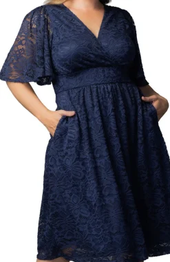 Fable Lace Cocktail Dress - Nocturnal Navy - Plus