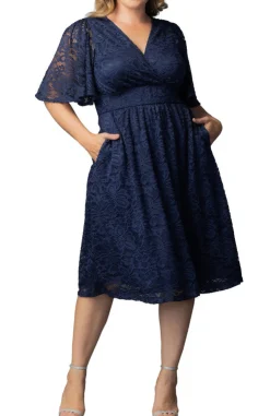 Fable Lace Cocktail Dress - Nocturnal Navy - Plus