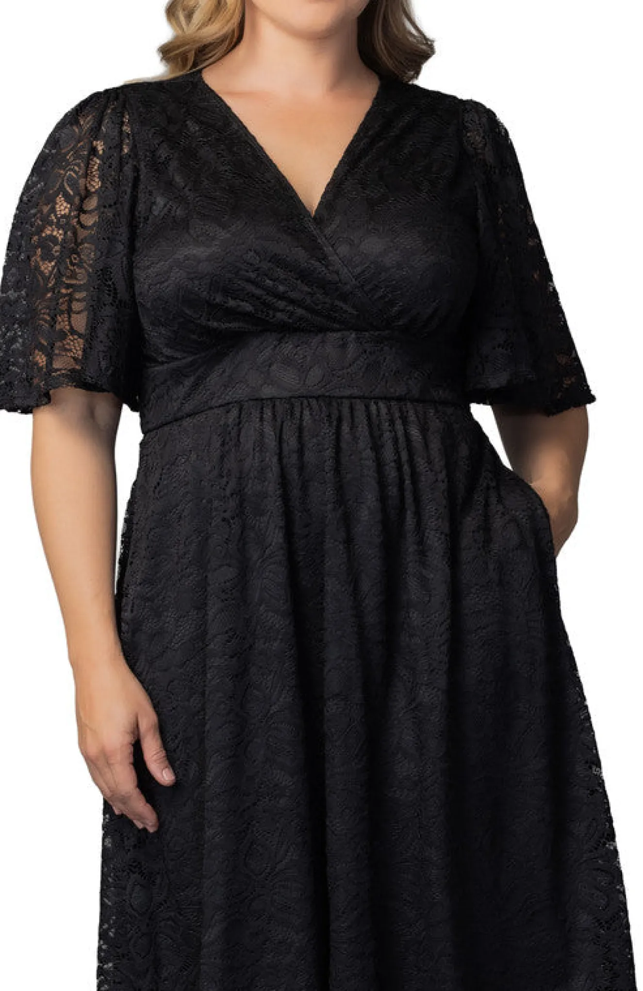 Fable Lace Cocktail Dress - Onyx - Plus