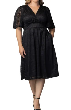 Fable Lace Cocktail Dress - Onyx - Plus
