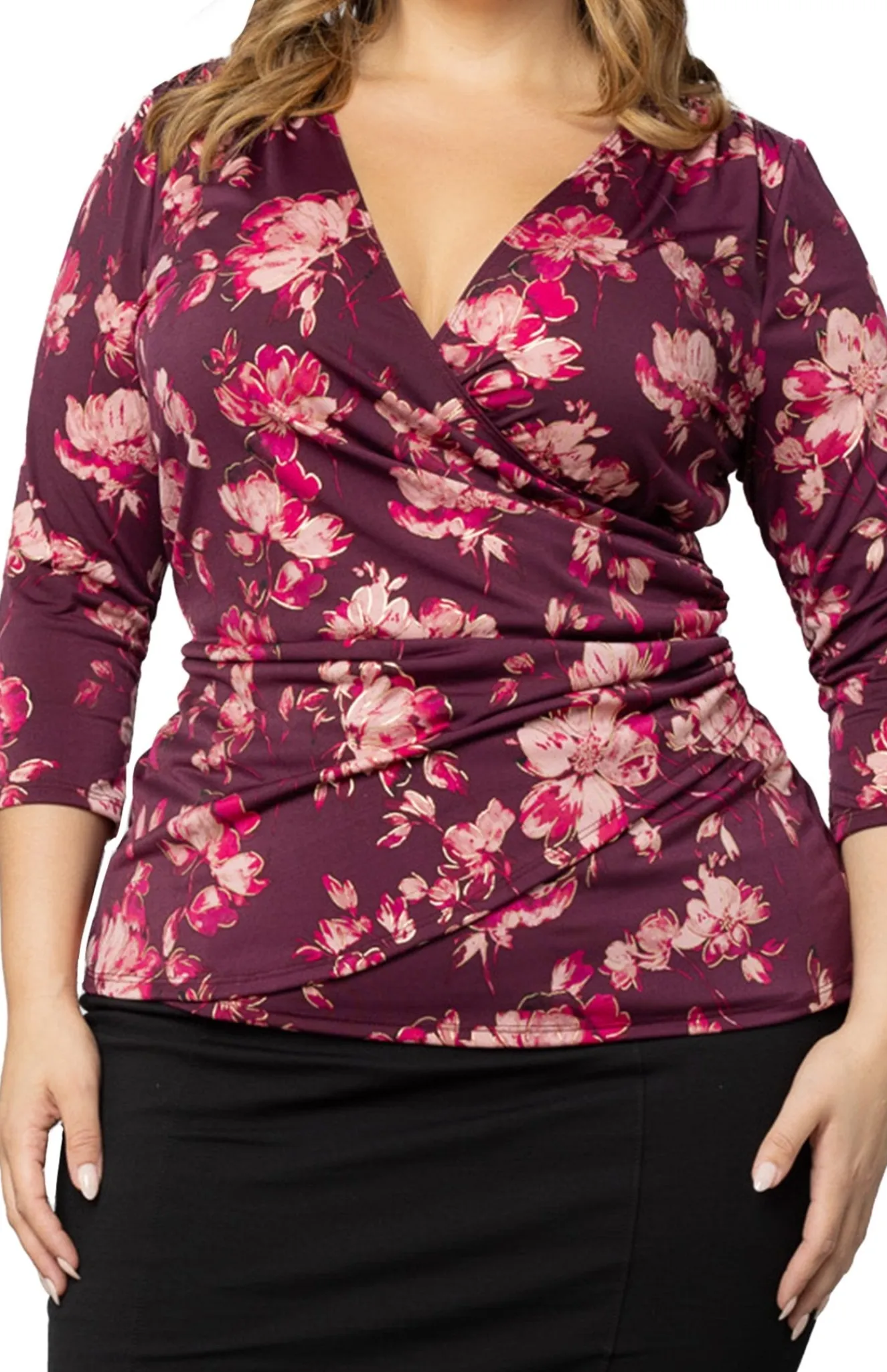 Femme Fatale Faux Wrap Top - Plus