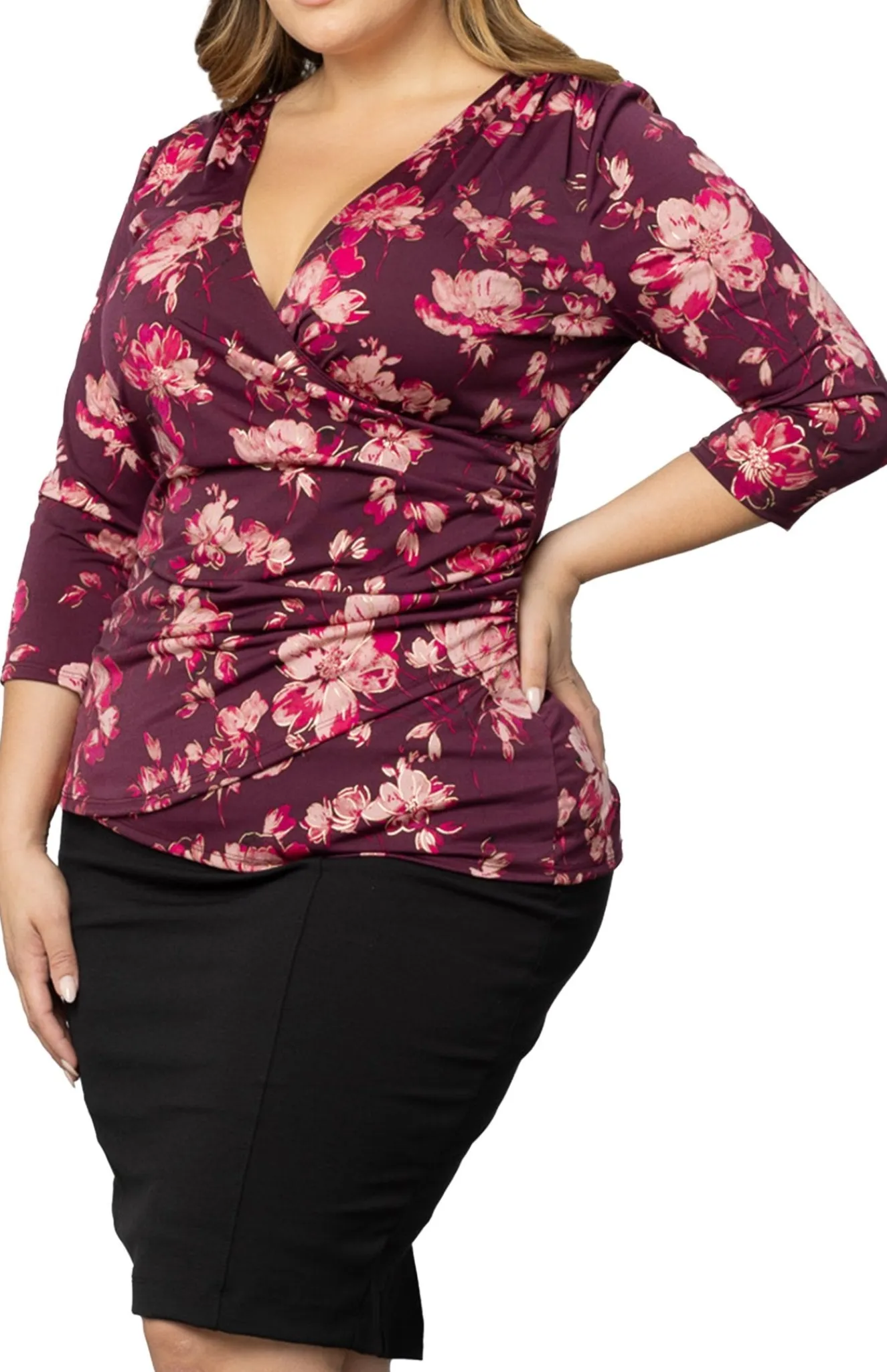 Femme Fatale Faux Wrap Top - Plus