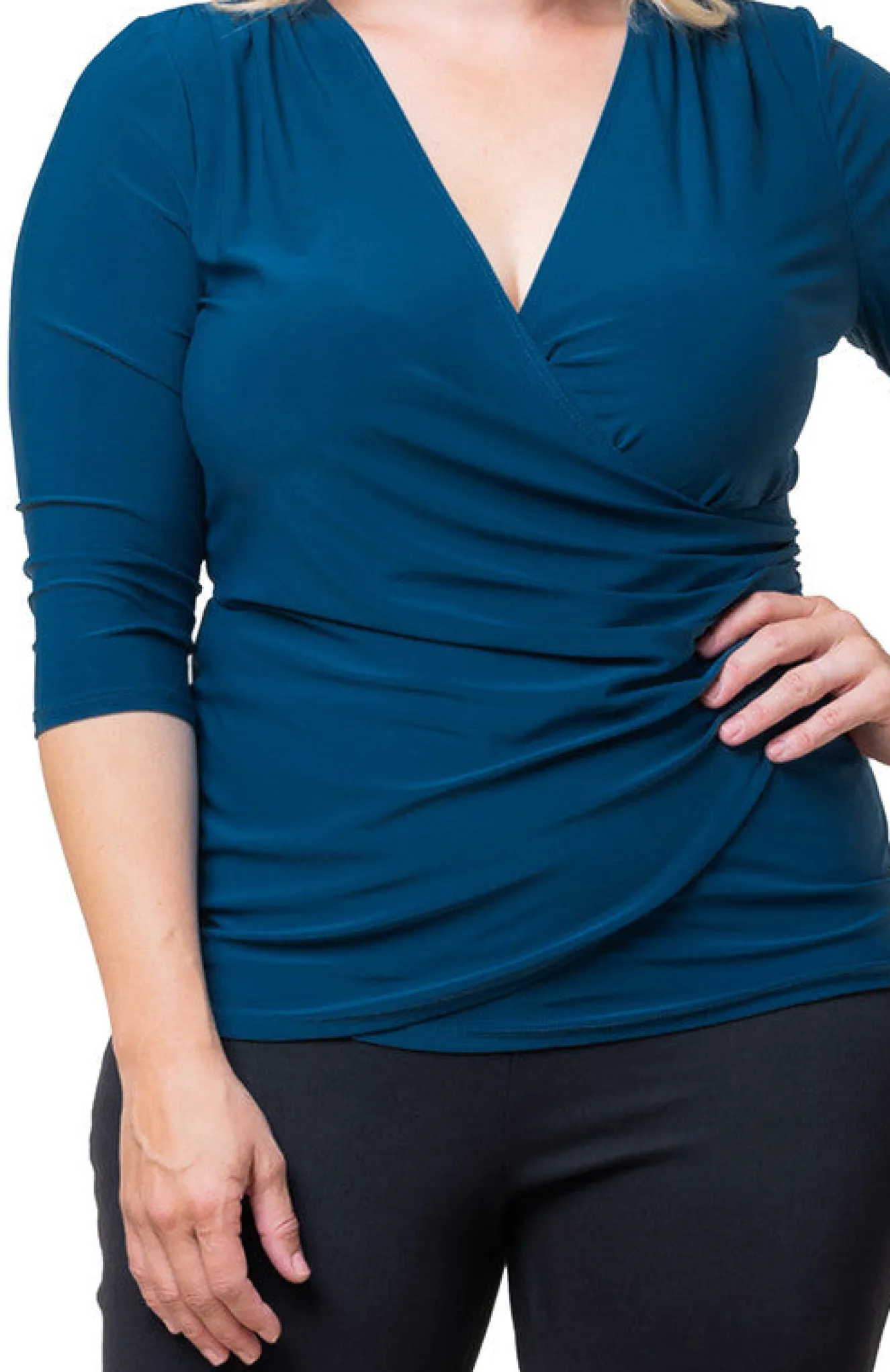 Femme Fatale Faux Wrap Top - Plus