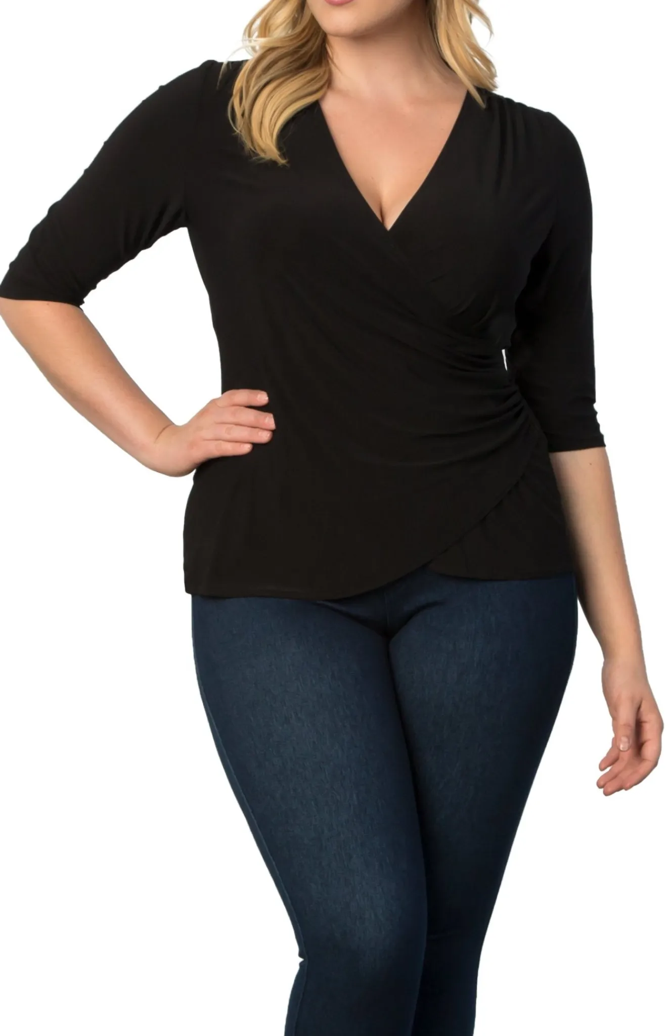 Femme Fatale Faux Wrap Top - Plus