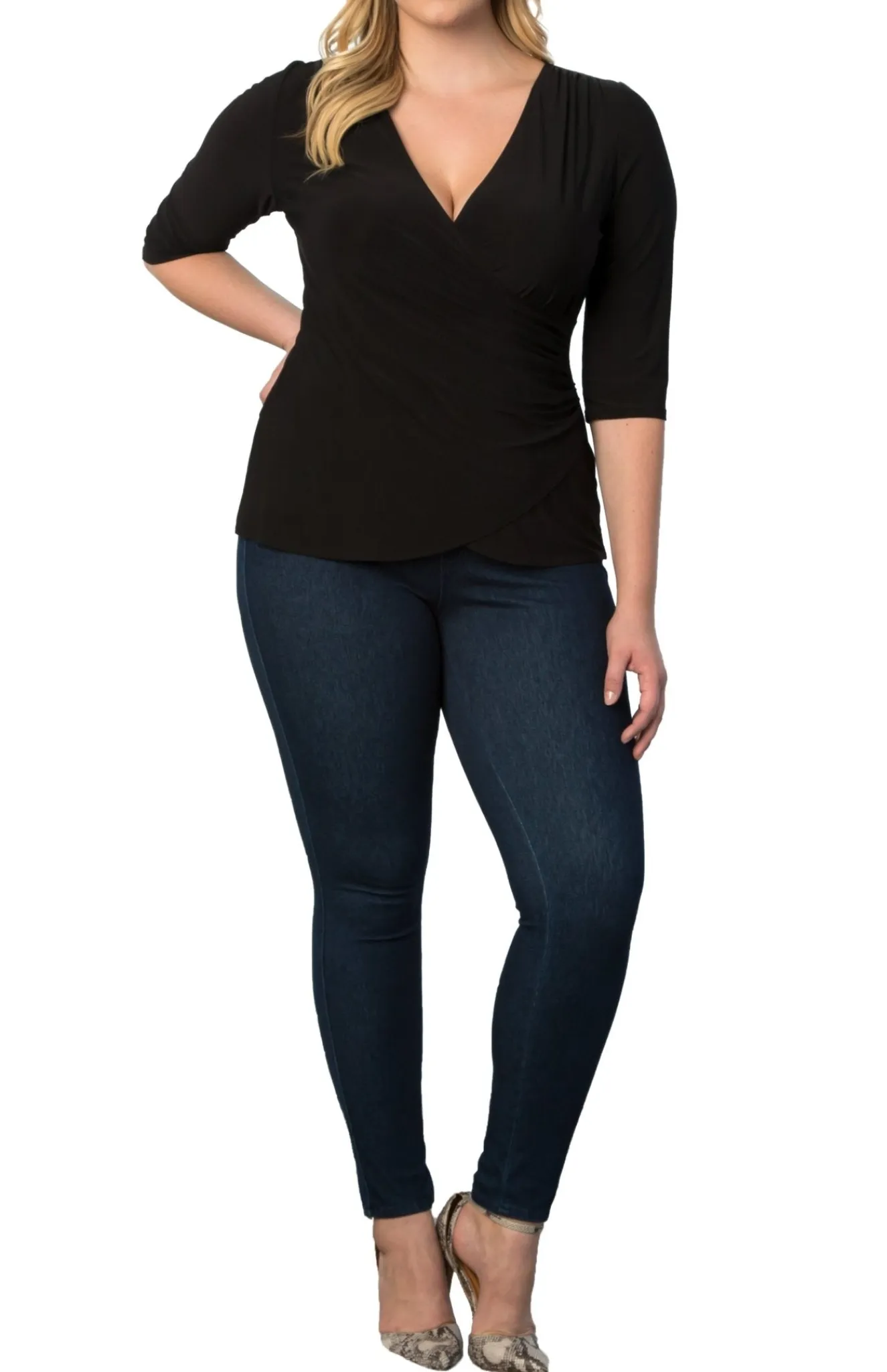 Femme Fatale Faux Wrap Top - Plus